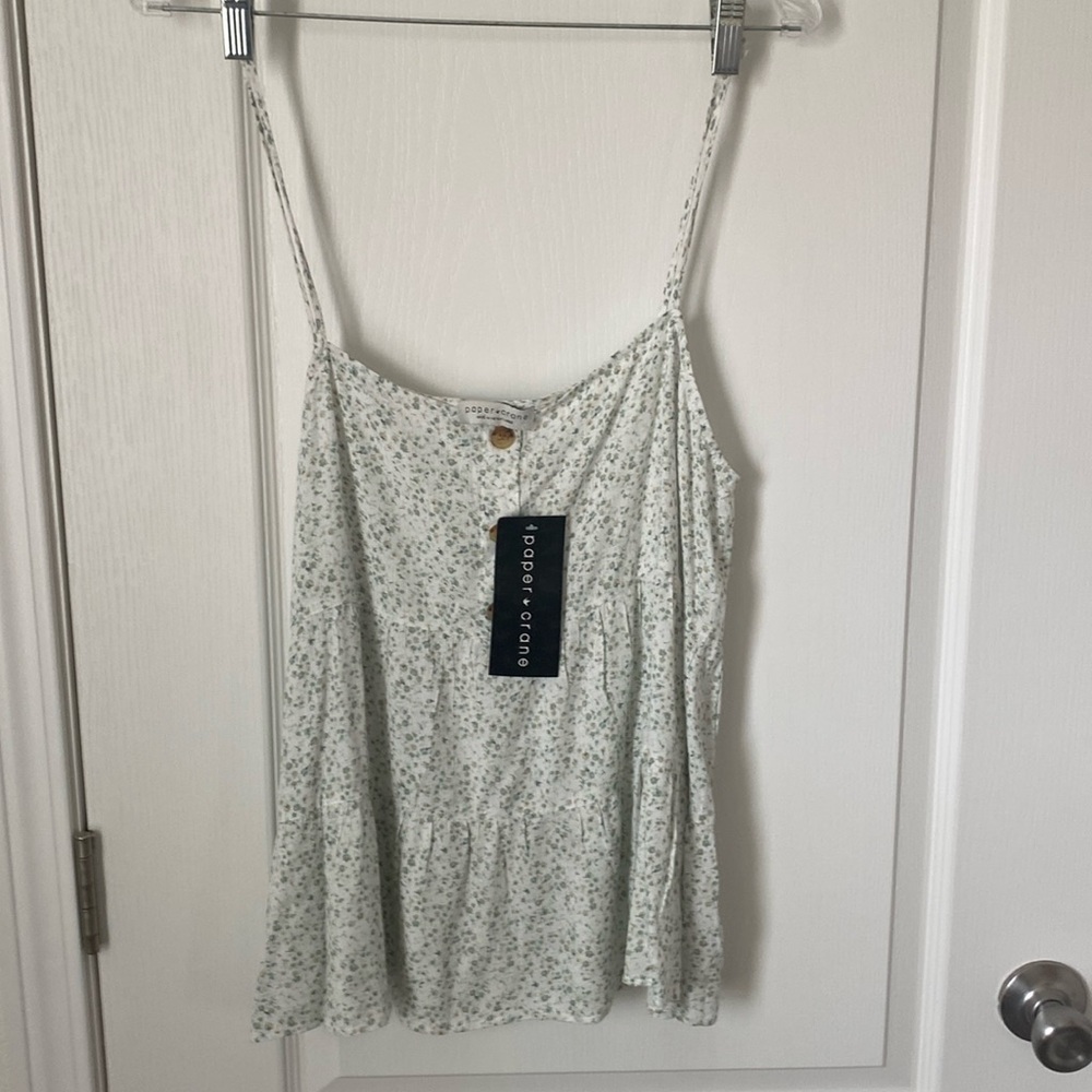New🩵Paper Crane Dressy Tank Top💚 - Picture 2 of 5